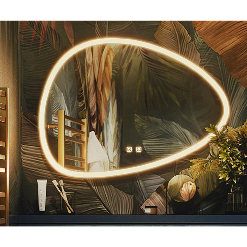 Miroir à DEL Felix 32 po x 22 po avec température réglable de 2700 K à 6500 K, luminosité à intensité variable, comprend désembueur, réglages de mémoire