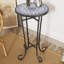 Table d'appoint de patio, bleu et noir