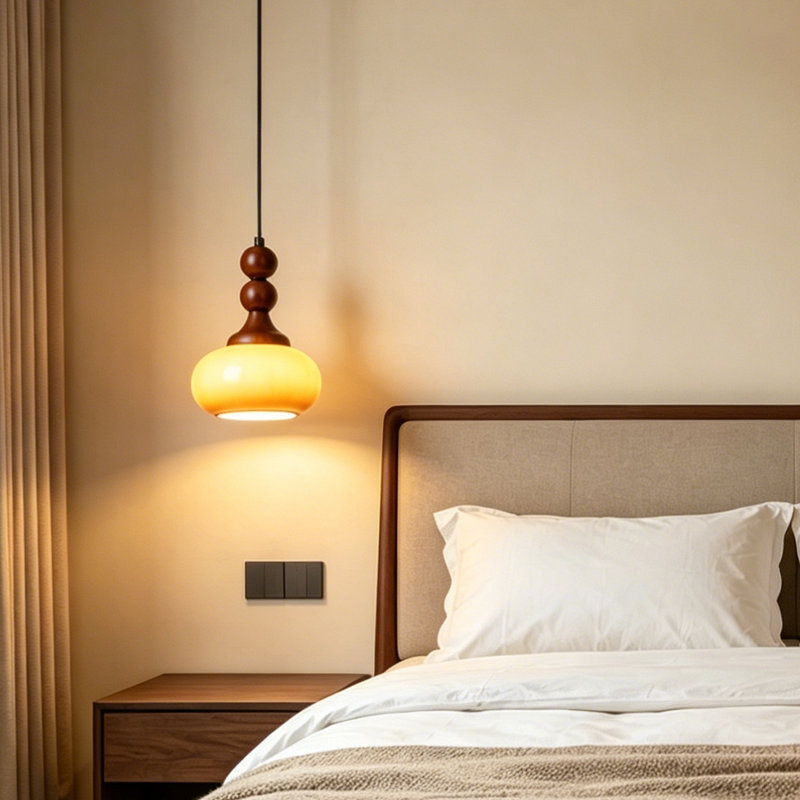 Luminaire suspendu rétro en acrylique caramel (ampoule incluse) Retro