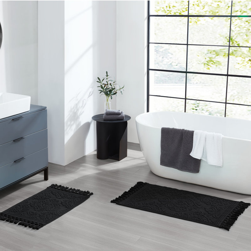 Ricardo 2 Piece Bath Rug Set, Black