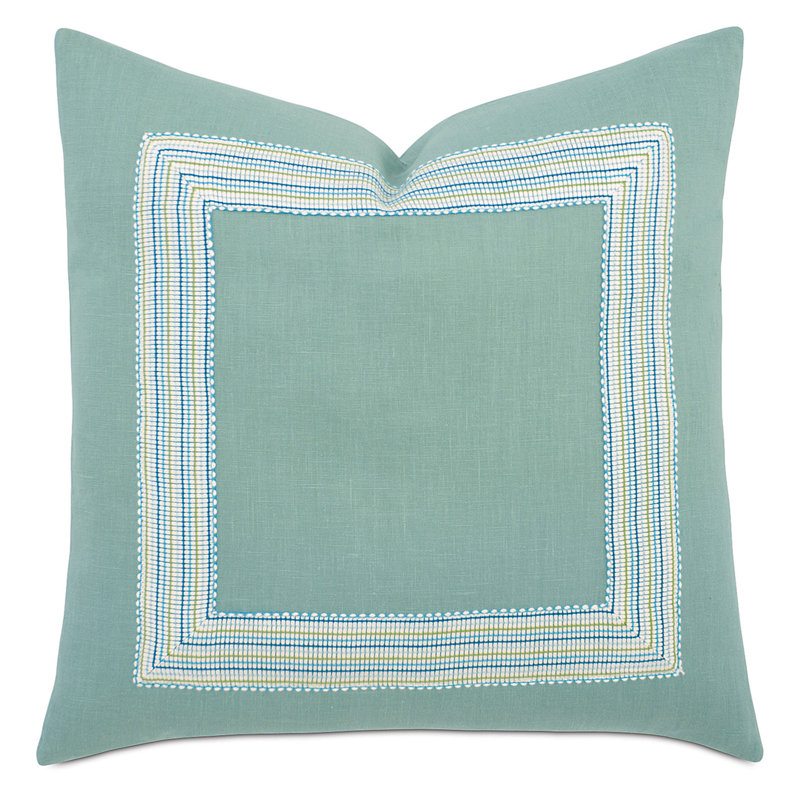 Azul Square Pillow Cover & Insert, Down, 22" x 22", Blue