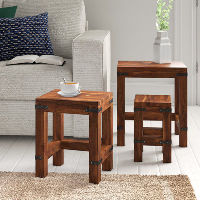 Jali Indian Solid Wood Nesting Tables