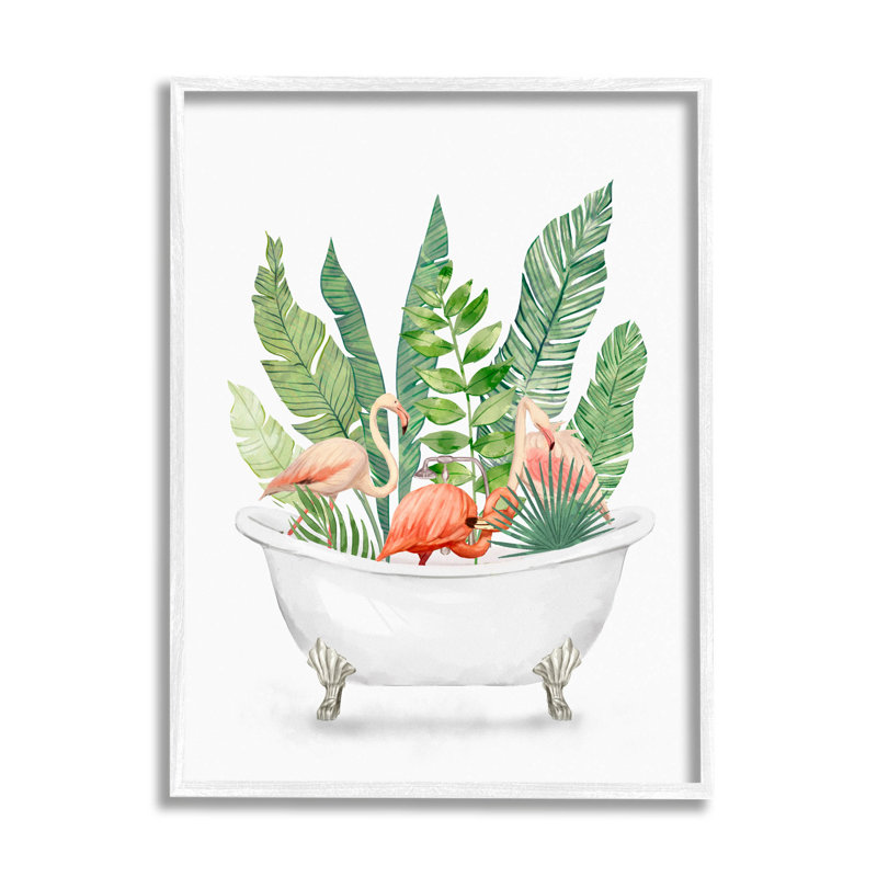 Fleurs tropicales, art de giclée encadrée par Ziwei Li, H 30 po x l 24 po x P 1,5 po, Giclée encadrée blanc bord de mer