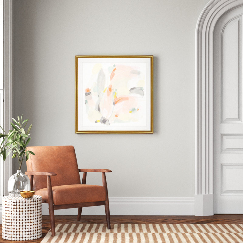 Pastel prisme II - reproduction d'art sur toile, H 34,5 po x l 34,5 po x P 1,5 po, Cadre doré