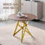 Table de salle à manger ronde de 37 pouces, petite table de cuisine ronde avec pieds en métal doré, convenant à 2 à 4 personnes, table de salle à manger moderne, brun, couleur noyer.-658929592-658929591