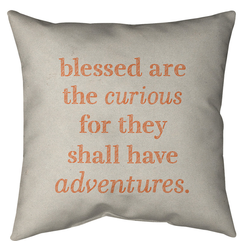 Coussin de sol curiosité inspirant, 40 po x 40 po, Blanc / Orange