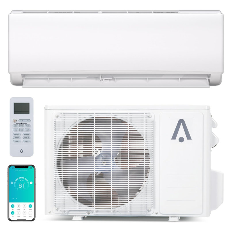 Climatiseur divisé 12000BTU 21 SEER2 WiFi 115V R32, mode économique, mode automatique, mode veille intelligent, écoénergétique