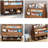 Double Sided Mobile Bookcase Display Stand,4 Tier Wood Open Book Shelf Magazine Bookshelf,Retro-1190865949