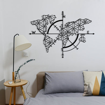 Élégant accessoire mural décoratif en métal noir, 38,2 po x 27,6 po | 100% métal, épaisseur: 0,05 pouce | Parfait pour la décoration intérieure, l'esthétique moderne, l'art mural durable et élégant pour les espaces de salon et de bureau