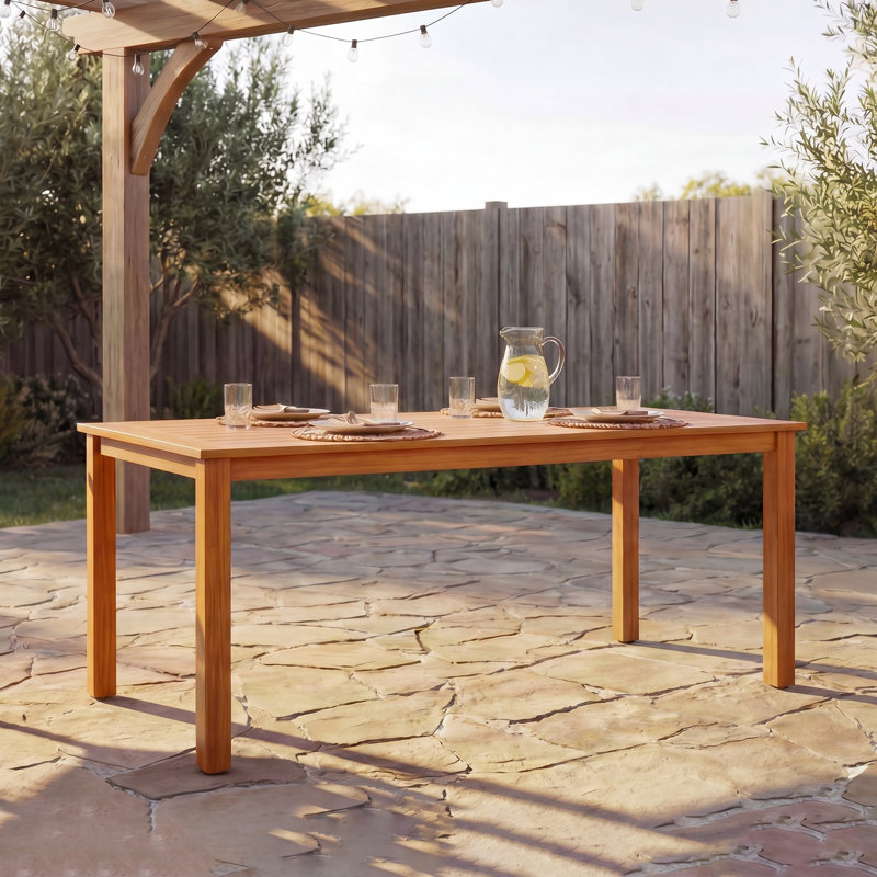 71"Wide HDPE Outdoor Dining Table - Fits 6-8 People , With Umbrella Hole
