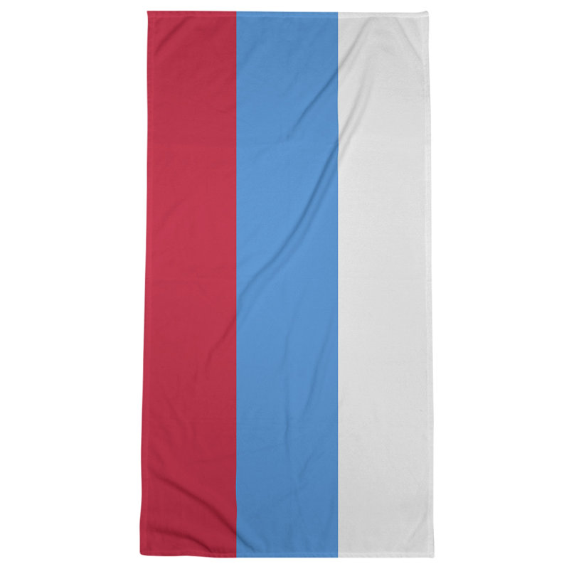 Cotton Blend Beach Towel, Red/Blue/Light Gray