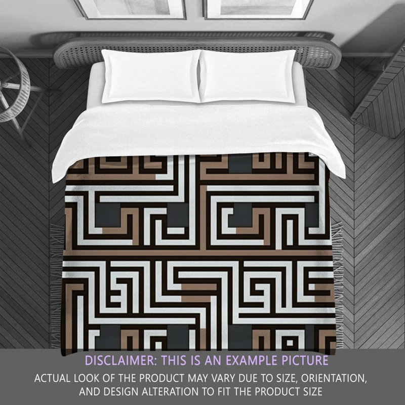 Polyester Comforter, Twin Comforter, Brown/Gray Geometric