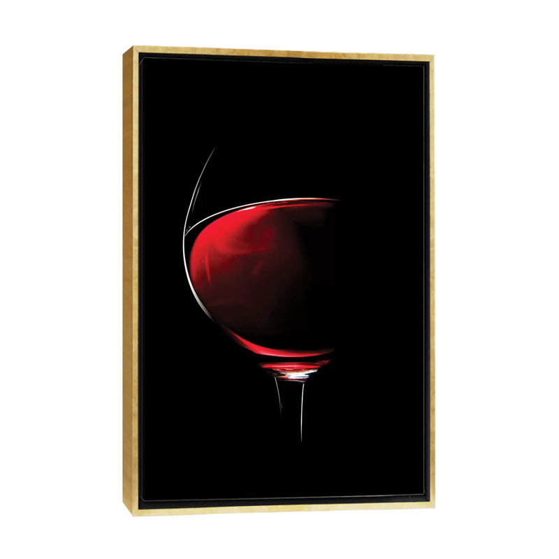 «Red Wine» par Johan Swanepoel - impression d'art graphique, H 60 po x l 40po x P 1,5 po, Toile encadrée d'or, Pas de tapis