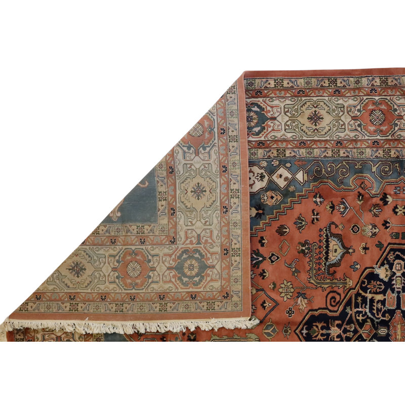 One-of-a-Kind Oriental Hand-Knotted Wool Rose/Blue/Beige/Brown Area Rug