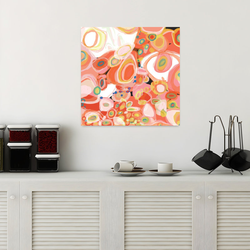 Pastèque, cocktail, art contemporain abstrait, H 18 po x l 18 po
