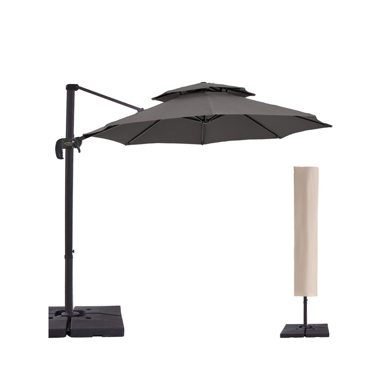Parasol en porte-à-faux 108 po, Gris