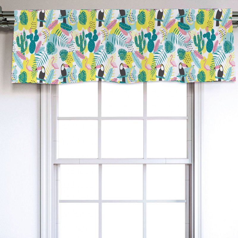 Sateen Floral Ruffled Window Valance