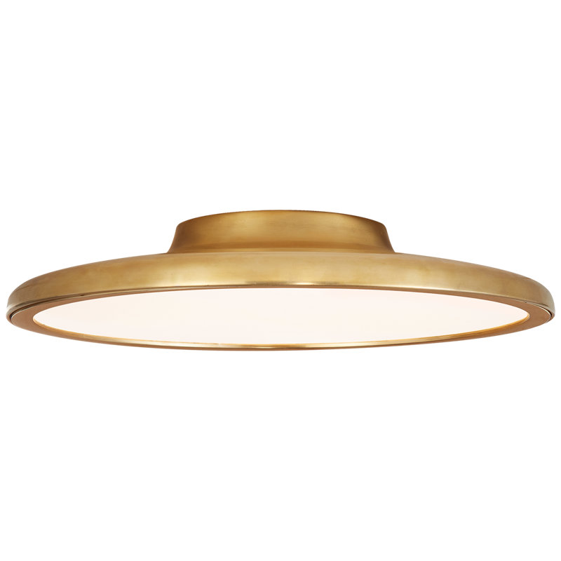 Peter Bristol Dot Flush Mount, Natural Brass, 2.5" H x 13.5" W x 13.5" D