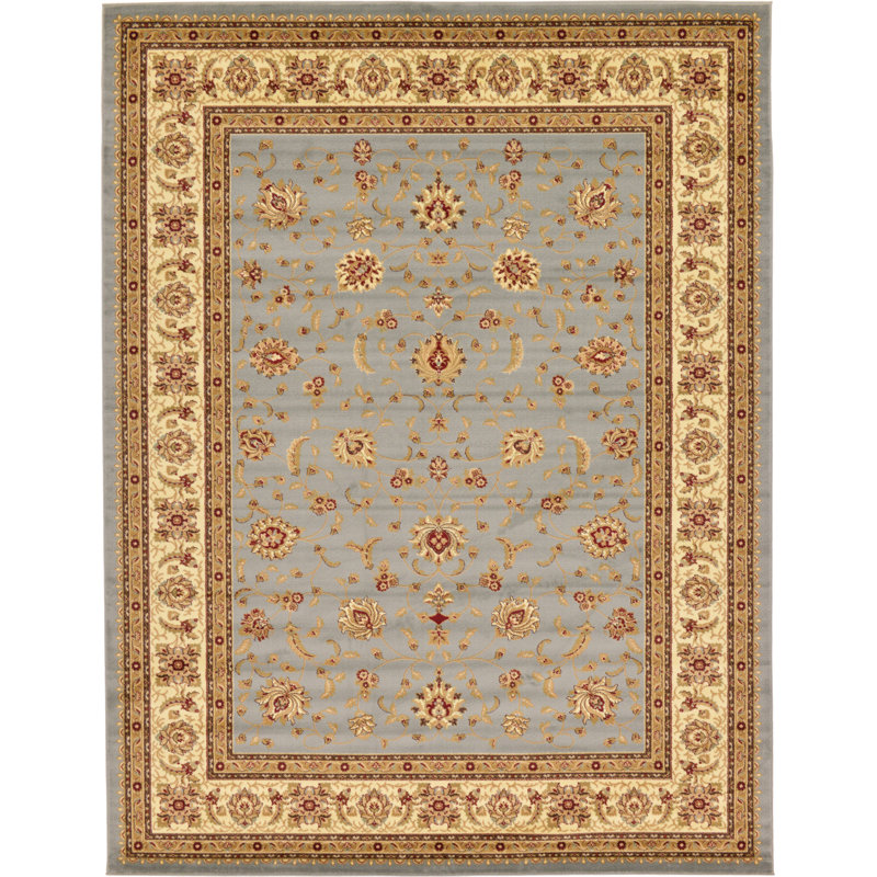 Tapis oriental Niles, Rectangle 10 pi x 13 pi 1 po, Bleu