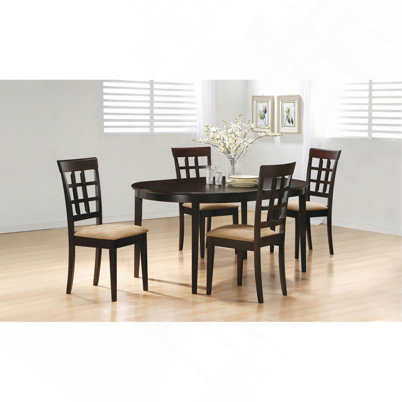 Ensemble de salle à manger, bois beige, mobilier de salle à manger, 5 pièces: table, 4 chaises