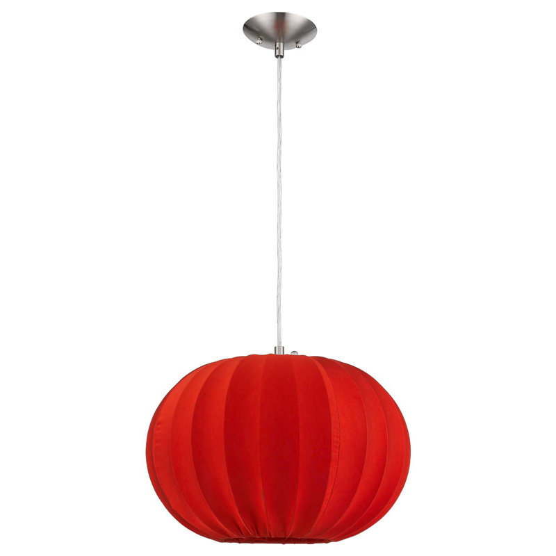 Luminaire suspendu sphère 1 lumière Damiano, Rouge