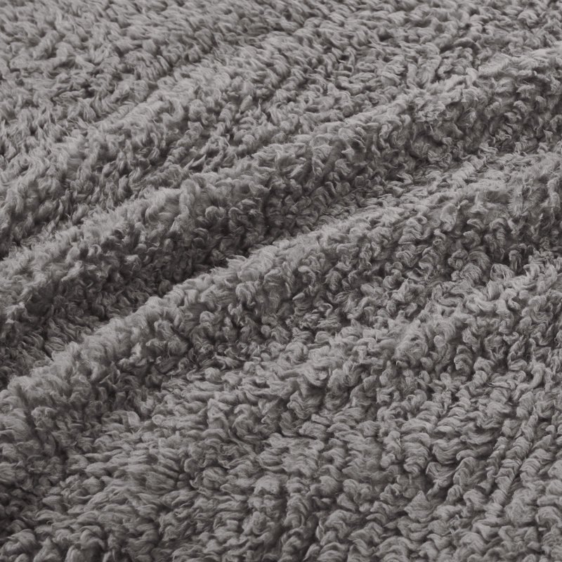 Burlington Berber Cozy Soft Blanket, Twin, Gray