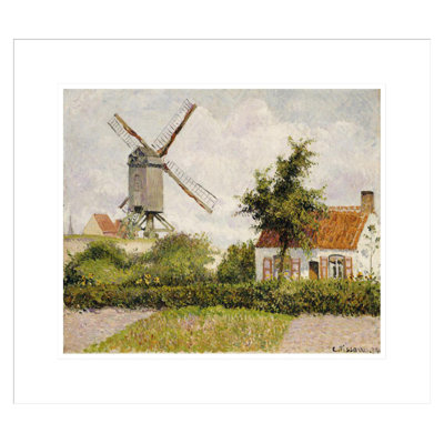 «Windmill at Knock Belgium» par Camille Pissarro, impression giclée sur cadre