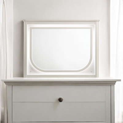 Miroir avec DEL, finition blanc perle