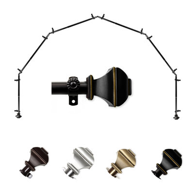 Anferney Adjustable Bay Window Single Curtain Rod