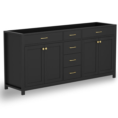72" Freestanding Double Sink Bathroom Vanity Cabinet Base Only, Sink Top Not Included