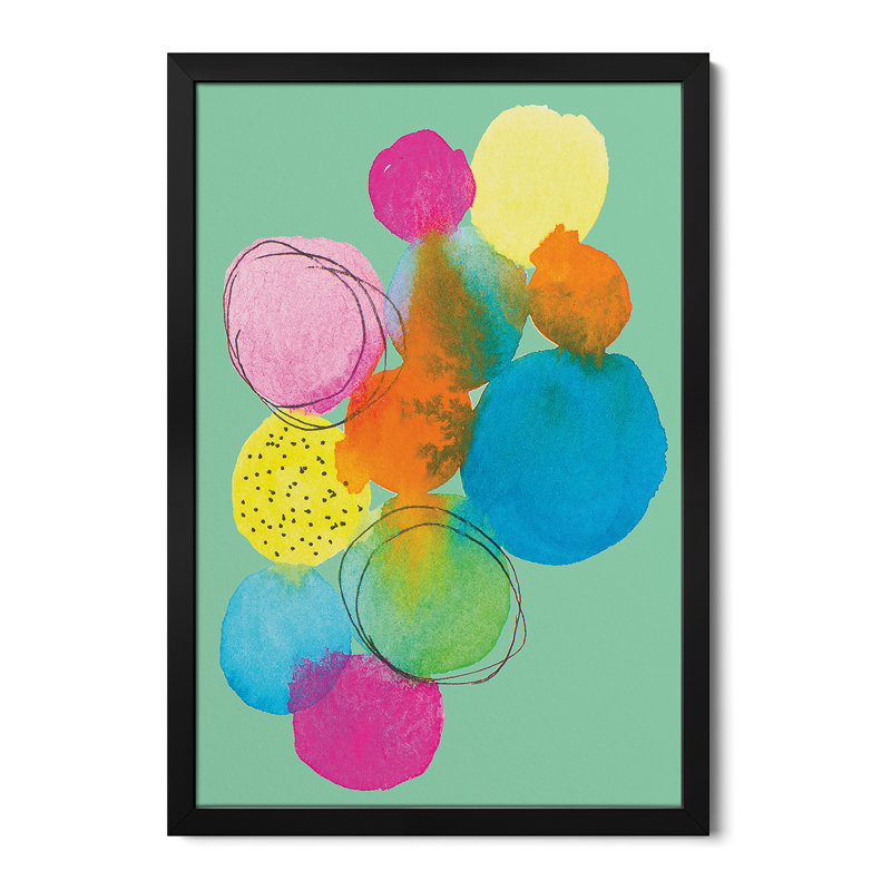 «Fabulouse Dots on Green», reproduction d'art murale, affiche de galerie, H 24 po x l 16 po