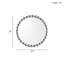 Miroir mural rond perlé 27 po - Cadre en fer argenté antique avec support de magasin de musique-130186191-130186186