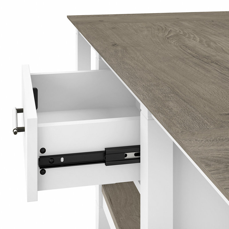 Ensemble de tables basses 5 pièces Katia, Gris déclin / blanc pur