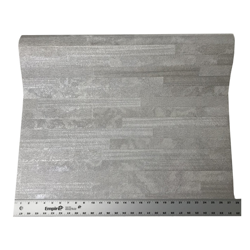 Rouleau de papier peint en vinyle Delvalle Gracie, Argent/Gris