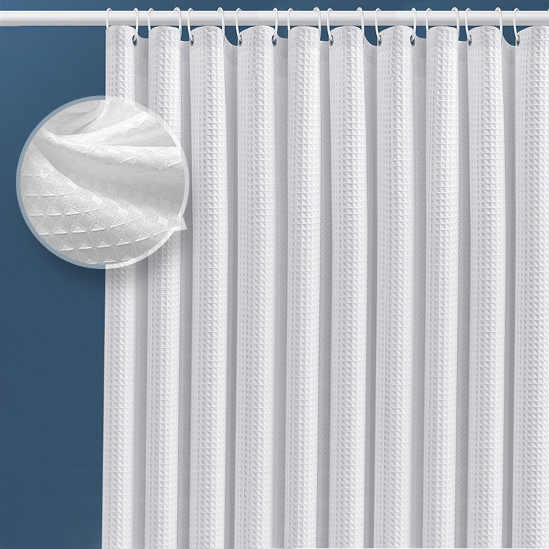 71"W x 71"L Shower Curtain + 12 Hooks