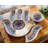 Dipper Handcrafted Bohemian Hamsa Ceramic Dipping and Serving Set - Versatile Mediterranean Decor-69957974-69957975