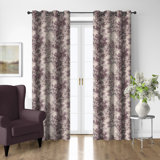 Dolce  Wisteria Cotton Grommet Top Drapery Panel Set of 2