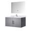 Meuble-lavabo gris foncé de 36 po x P 22 po pour comptoir de salle de bain, comptoir en marbre, miroir à DEL, grattoir et teinture 22 pièces de meuble-lavabo, plateau et taches-1887989495