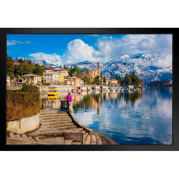 Latitude Run® Lake Como Lombardy Italy Landscape Photo Matted Framed ...
