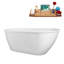 61" Streamline Soaking Freestanding Tub and Tray With Internal Drain-101697753