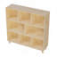 Armoire de rangement en bois de pin à 8 compartiments, organisateur à tablettes fixes de L 44 po x H 44 po pour livres / jouets / décoration intérieure, bibliothèque moderne en bois, armoire à compartiments multiples pour la maison / le bureau