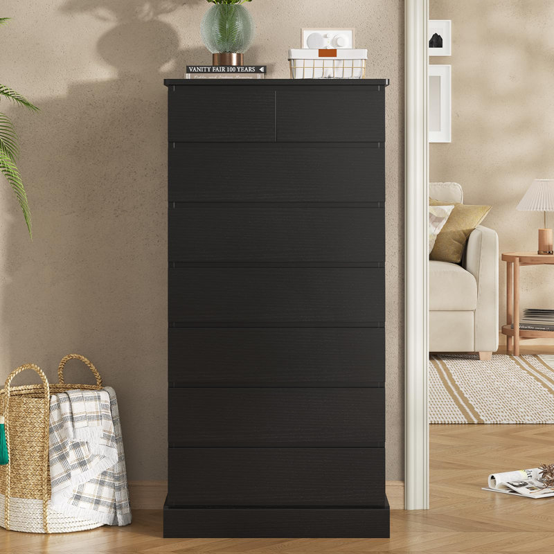 Bedroom Tall Dresser With 8 Drawers, 59.6 Inch Tall Dresser And Chest Of Drawers, Modern Wooden Closet Organizer And Storage, Large Vertical Dresser For Bedroom, Closet, Hallway
