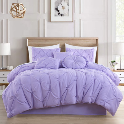 Sydney Pintuck Microfiber 7 Piece Comforter Set