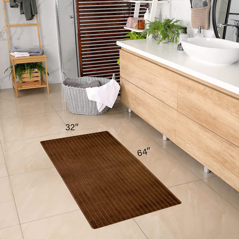 Tapis de bain, Brun, 32 po x 64 po