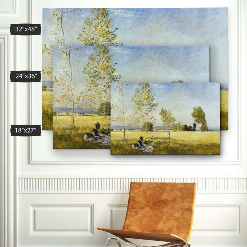 «Meadow at Bezons» par Claude Monet, reproduction d'art sur toile tendue, H 24 po x l 36 po x p 1,5 po