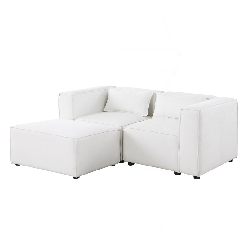 Modular Sofa BEIGE Chenille Fabric
