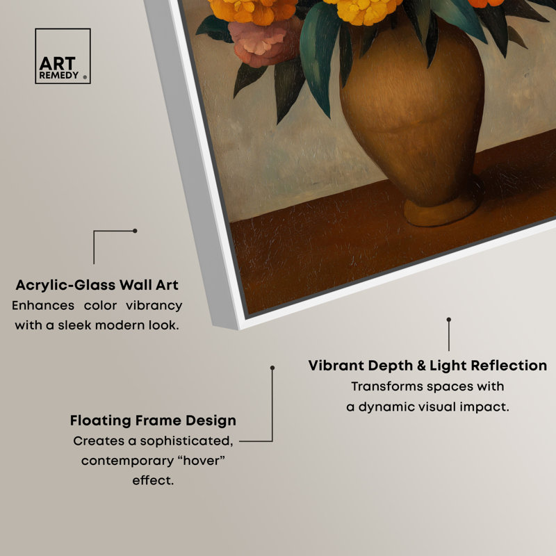 «Yellow Marigolds II», art floral encadré par Art Remedy, cadre blanc, 36 x 54, 55"H x 37"W, White Frame