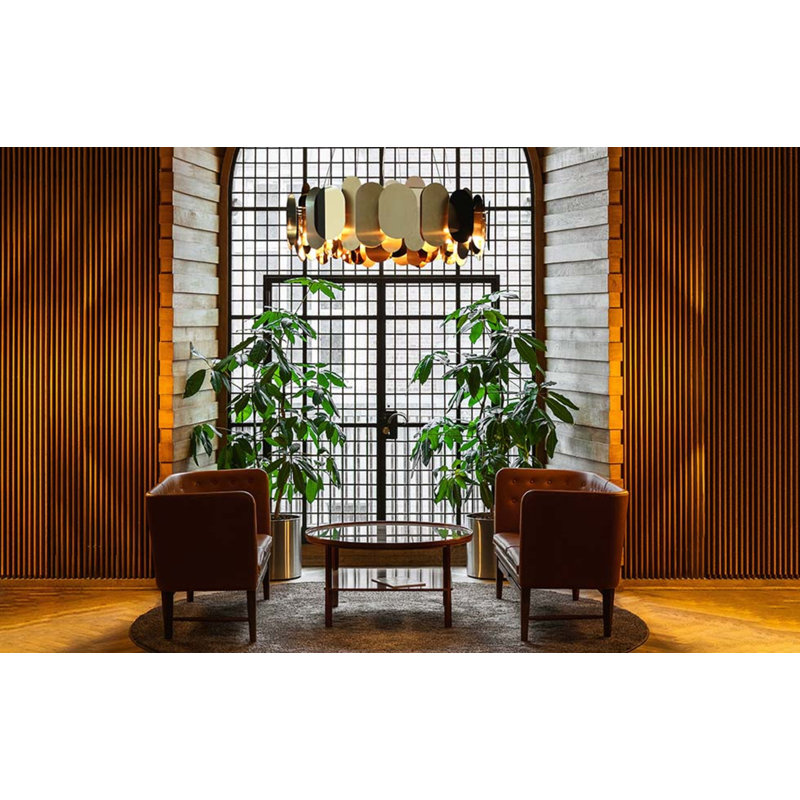 Panel LED Chandelier, Bronze