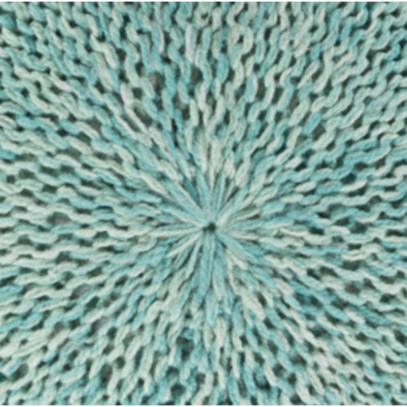 Pouf rond en tricot Baltazar, turquoise