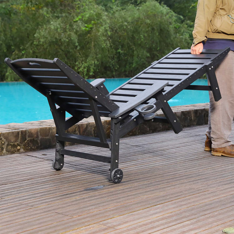 Durable Chaise Lounge Chair for Outdoor Use, 4-Position Adjustable Backrest,Durable and Weather-Resistant, Gray